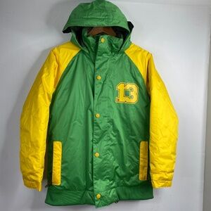 BURTON Snowboard Coat Youth L Dryride Ski Winter Gorpcore Hood Green Snow School